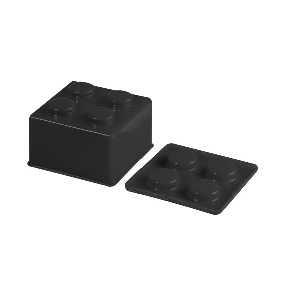 Black Building Block Jello Mold Container 100 ml BPA Free